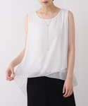 タンクトップ ノースリーブ シフォンレイヤード...の詳細画像3