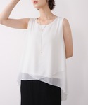 タンクトップ ノースリーブ シフォンレイヤード...の詳細画像4