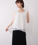 タンクトップ ノースリーブ シフォンレイヤード...の詳細画像5