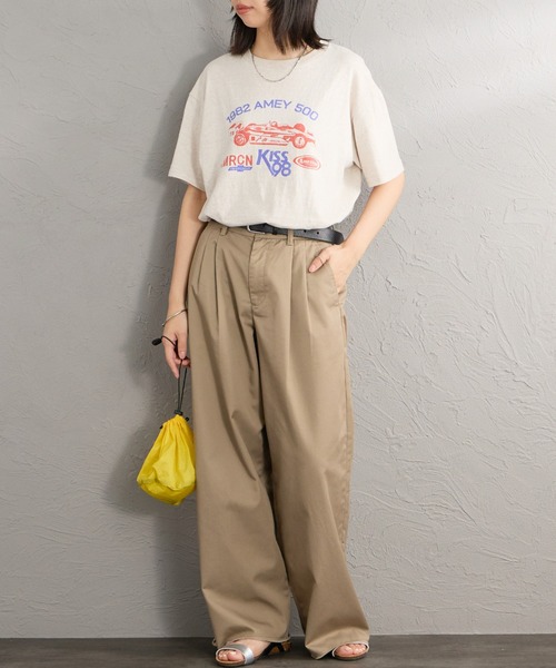 Americana 半袖 Tシャツ ナチュラル フリーサイズ AMERICANA（アメリカーナ） tシャツ 半袖 グラフィックプリントTシャツ