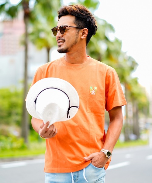 adamsJUGGLER tシャツ ワンポイントアロハティー メンズ