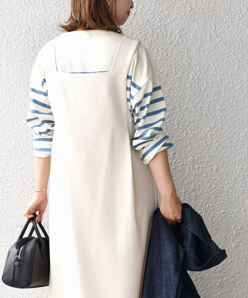 SHIPS ワンピース 【WEB限定】〈手洗い可能〉2WAYタックワンピース  