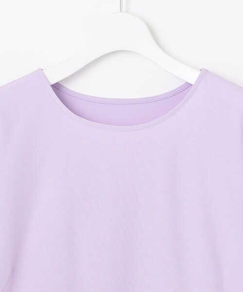 tシャツ 「洗える」コンビネーションシャーティング ペプラムデザイン カットソー レディース 自由区 tシャツ 「洗える」コンビネーションシャーティング