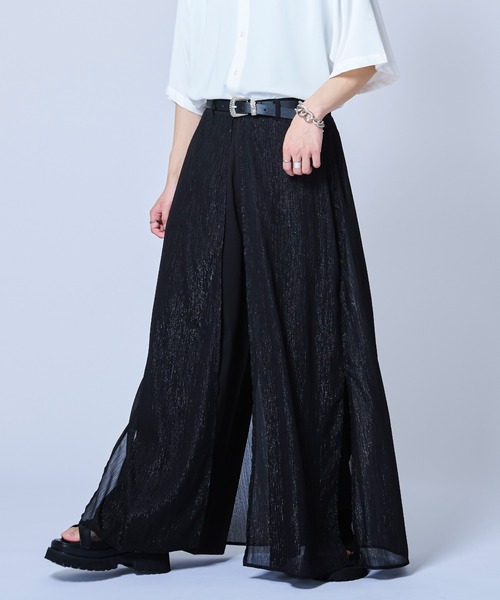 Ellno Loset（エルノロゼット） ワイドパンツ パンツ シアーレイヤード
