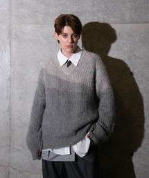 VI E DIT セーター ニット グラデーションVネックニット メンズ