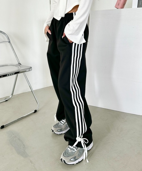 CLEA スウェットパンツ ジャージ サイドリボン ラインワイドスウェット