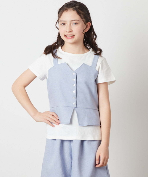 a.v.v tシャツ 「100-130」「セットアップ対応」麻調キャミ