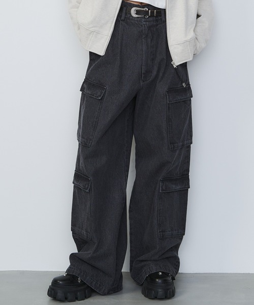 AIVER カーゴパンツ AIVER バギーデニムカーゴパンツ メンズ