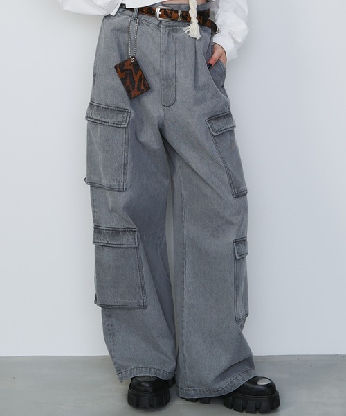 AIVER カーゴパンツ AIVER バギーデニムカーゴパンツ メンズ