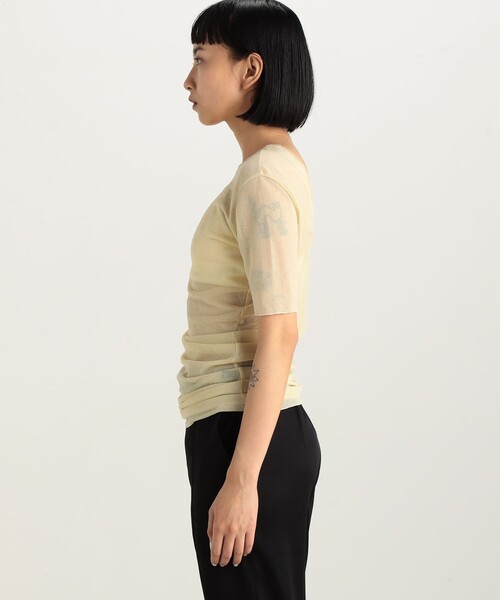 tシャツ シアーハーフスリーブカットソー レディース Edition tシャツ ツイストシアー ハーフスリーブトップス