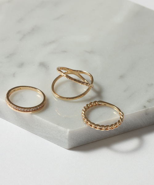 Lilas 指輪 リング クロスラインピンキーリング K10 レディース