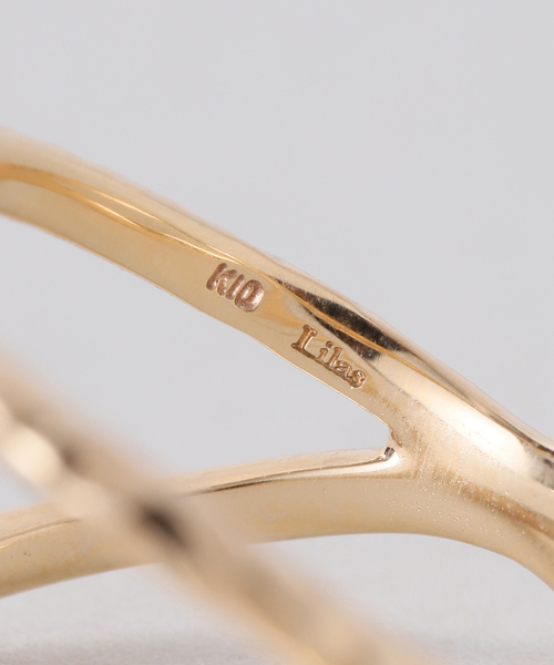 Lilas 指輪 リング クロスラインピンキーリング K10 レディース
