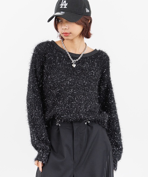 PAGEBOY（ページボーイ） カーディガン ラメファインフェザーZIP