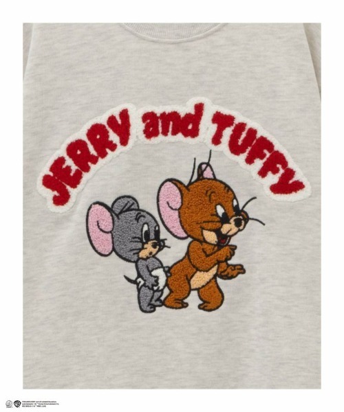 トレーナー TOM＆JERRY トムとジェリー タフィー サガラ刺繍 裏毛