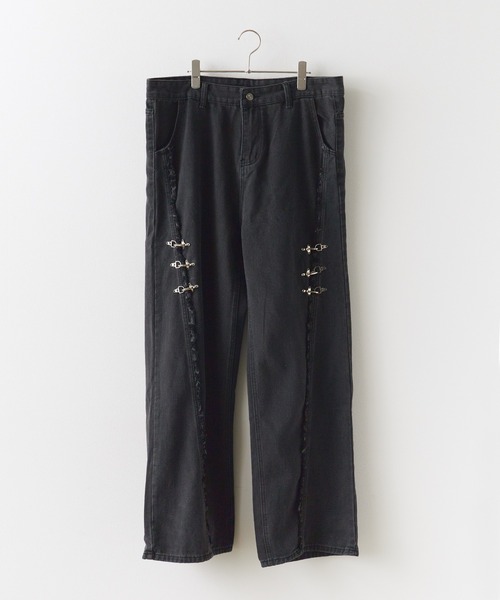 ROOP TOKYO ジーンズ 留め具デザインラインデニムパンツ メンズ