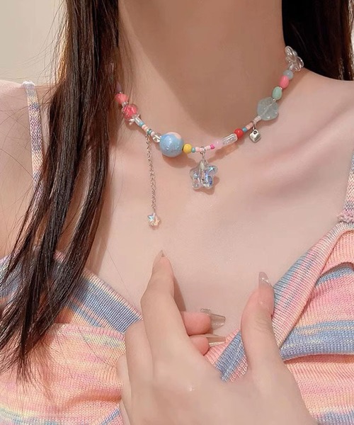 MESSO ピンクビーズ ネックレス MESSO ピンクビーズ ネックレス BEADED QUARTZ NECKLACE ビーズ