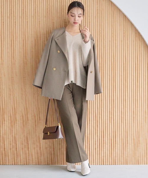 ニット セーター 「洗える」CNラクーンコンVネックニット116860 レディース Andemiu ニット セーター 「洗える」CNラクーンコンVネック