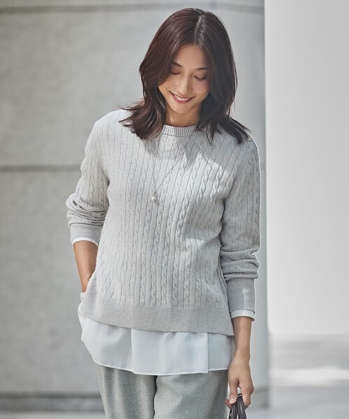 【洗える】WOOL BLEND AIR クルーネック ニット J.PRESS ニット セーター 「洗える」WOOL BLEND AIR クルー