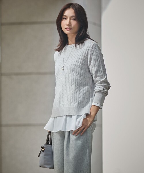 【洗える】WOOL BLEND AIR クルーネック ニット J.PRESS ニット セーター 「洗える」WOOL BLEND AIR クルー