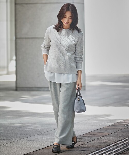【洗える】WOOL BLEND AIR クルーネック ニット J.PRESS ニット セーター 「洗える」WOOL BLEND AIR クルー