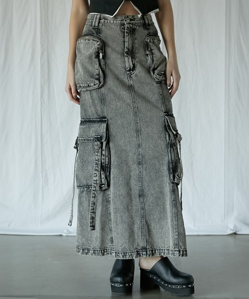 ☆M☆FENDI 2020ss ピンクのデニムスカート★美品【まとめ買い】 フロントボタン台形デニムスカート（ミニスカート） | PINK