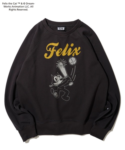 トレーナー スウェット 「FELIX THE CAT/フィリックス・ザ・キャット」ラグランスリーブ バックプリント スウェットプルオーバー レディース ADPOSION トレーナー スウェット 「FELIX THE CAT/フィリックス