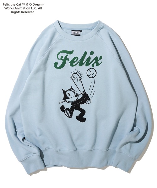 トレーナー スウェット 「FELIX THE CAT/フィリックス・ザ・キャット」ラグランスリーブ バックプリント スウェットプルオーバー レディース ADPOSION トレーナー スウェット 「FELIX THE CAT/フィリックス
