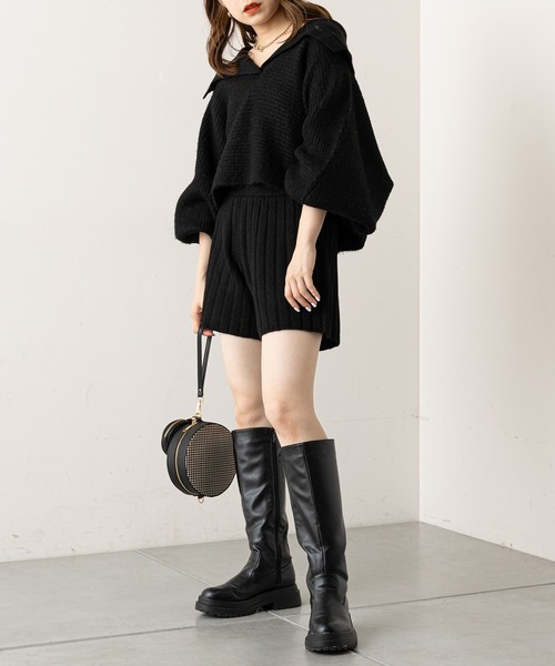 「Chico」 ニットショートパンツ FREE ベージュ レディース_画像2