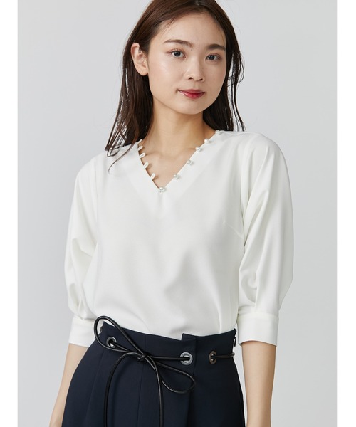TONAL 「TONAL」 7分袖ブラウス 38 ブラック レディース