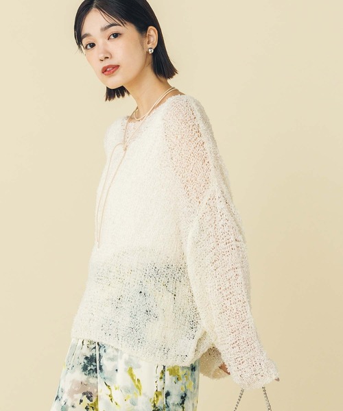Gready Brilliant - Gready Brilliantモヘアスパンコールボートニット Gready Brilliant tシャツ シアーモールボートネックニット