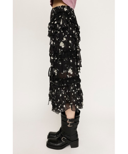 SLY FRILL LACE SK フリル レース スカート ブラック サイズ2 SLY（スライ）の「FRILL LACE SK フリル レース スカート