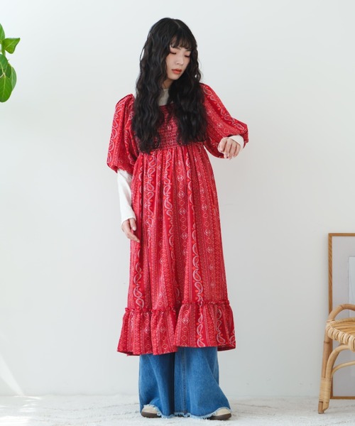 Go To Hollywood FUN DUTY ペイズリー柄 フレアワンピース eLur ワンピース 「eLur」ペイズリー柄ワンピース : ZOZOTOWN