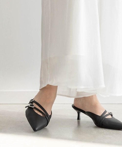 ランダミュール　アイボリー RANDA（ランダ） パンプス フラワーカットミュールパンプス : ZOZOTOWN