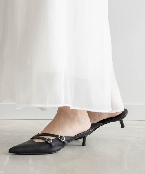 RANDA（ランダ） パンプス ダブルストラップポインテッドトゥミュール