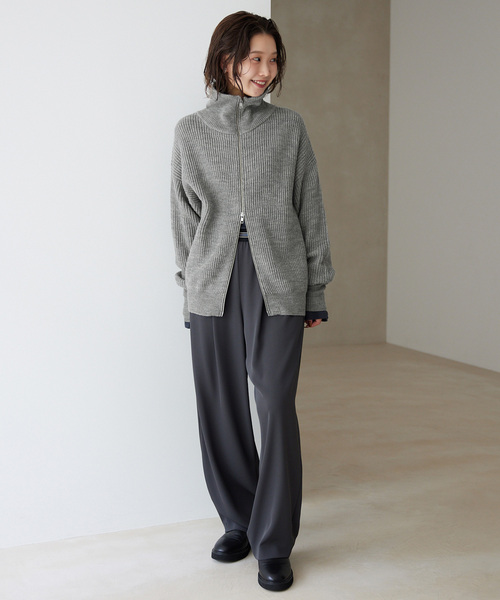 マルニ MARNI カーディガン リボン ウール カシミヤ混 38 ベージュ  