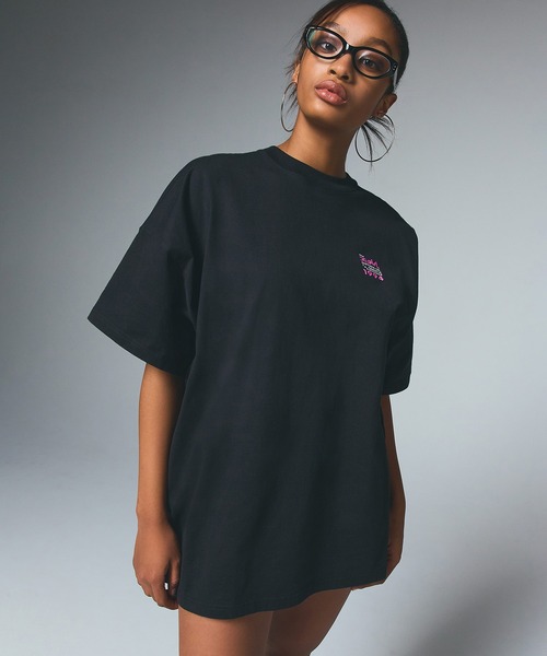 X-girl ワンピース BOX LOGO AND FACE S/S BIG TEE DRESS