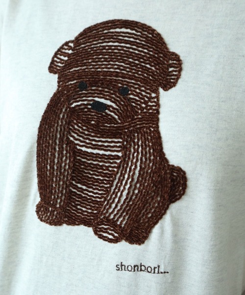 tシャツ しょんぼり犬刺繍Tシャツ レディース △しょんぼり犬刺繍Tシャツ（Tシャツ/カットソー）｜bulle de