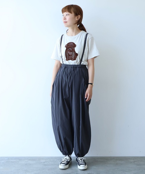 しょんぼり犬刺繍Tシャツ bulle de savon tシャツ しょんぼり犬刺繍Tシャツ レディース