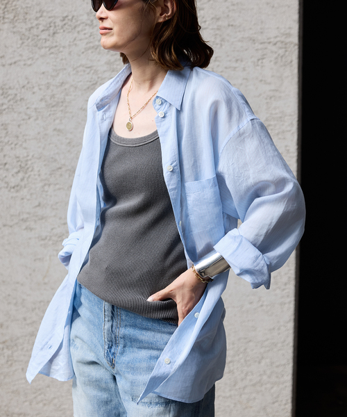 【Deuxieme Classe】Sheer ストライプ シャツ Sheer ストライプ シャツ（シャツ／ブラウス）｜Deuxieme Classe