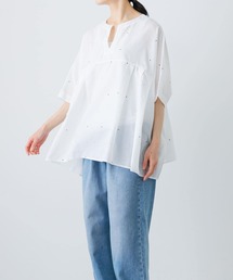 ブラウス シャツ ドット刺しゅうワイドプルオーバー レディース｜ZOZOTOWN Yahoo!店
