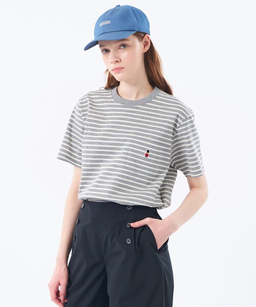 tシャツ バッキンガムベア バスクボーダーポケットT レディース