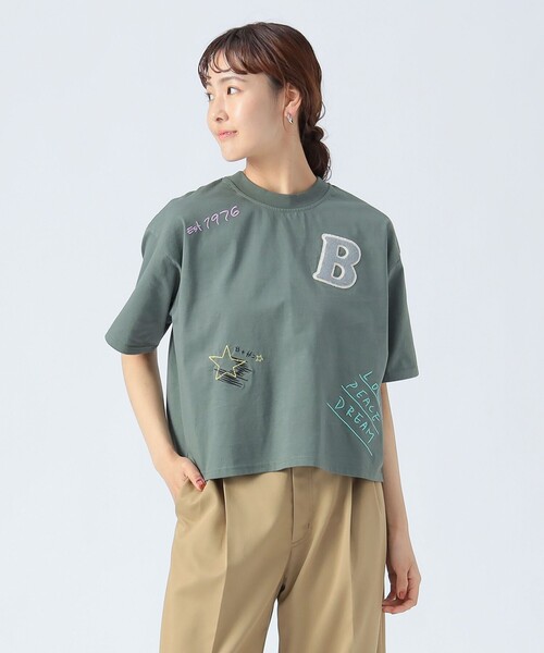 tシャツ ロゴ 刺繍 Tシャツ レディース