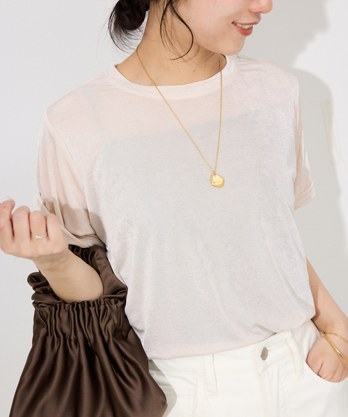 SLOBE IENA tシャツ シャイニーカットソー レディース