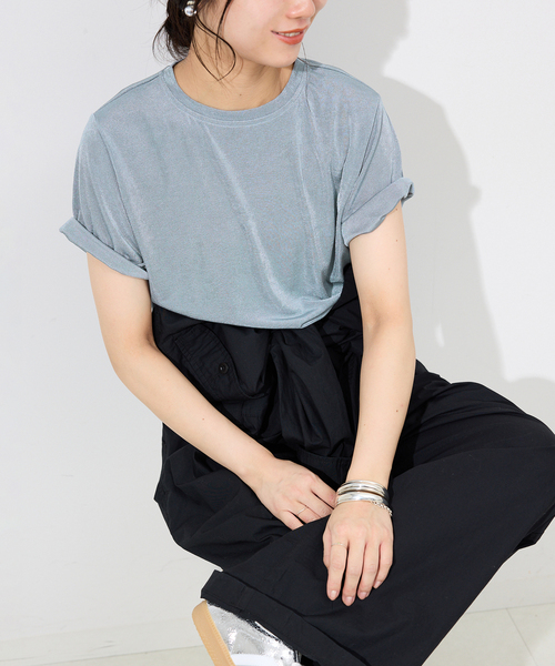 SLOBE IENA tシャツ シャイニーカットソー レディース
