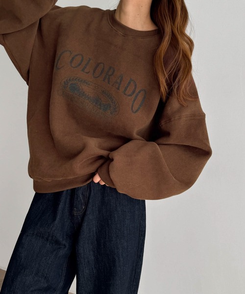 「CANAL JEAN」 「El mar」スウェットカットソー ONE SIZE ブラウン レディース