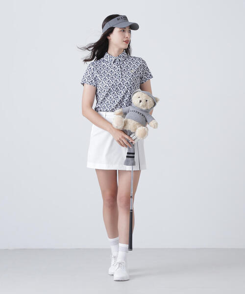 ポロシャツ ポロ 「St ANDREWS」エアロクールピケSAモノグラム柄半袖ポロシャツ (WOMENS) レディース St ANDREWS ポロシャツ ポロ 「St ANDREWS」エアロクールピケSA