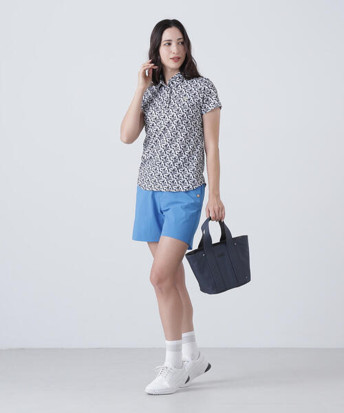 ポロシャツ ポロ 「St ANDREWS」エアロクールピケSAモノグラム柄半袖ポロシャツ (WOMENS) レディース St ANDREWS ポロシャツ ポロ 「St ANDREWS」エアロクールピケSA