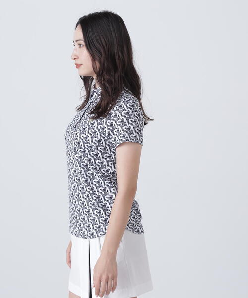 ポロシャツ ポロ 「St ANDREWS」エアロクールピケSAモノグラム柄半袖ポロシャツ (WOMENS) レディース St ANDREWS ポロシャツ ポロ 「St ANDREWS」エアロクールピケSA