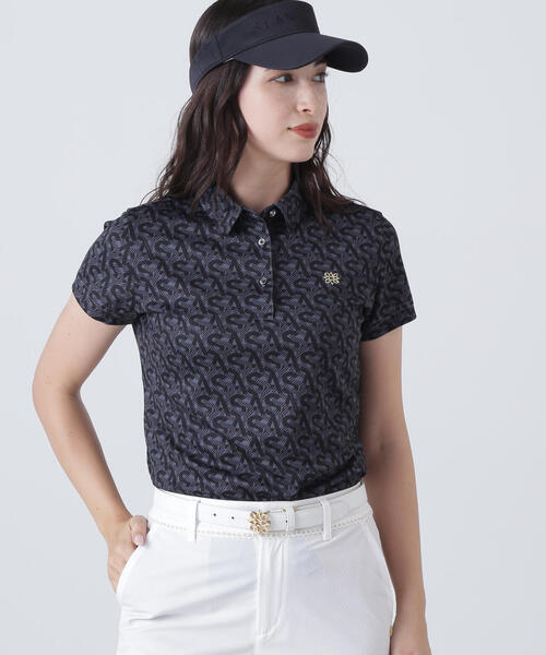 ポロシャツ ポロ 「St ANDREWS」エアロクールピケSAモノグラム柄半袖ポロシャツ (WOMENS) レディース