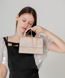 LEJA 2WAY サテンローズバッグ セール】【LEJA】サテンローズバッグ結婚式 パーティー 成人式 二次会